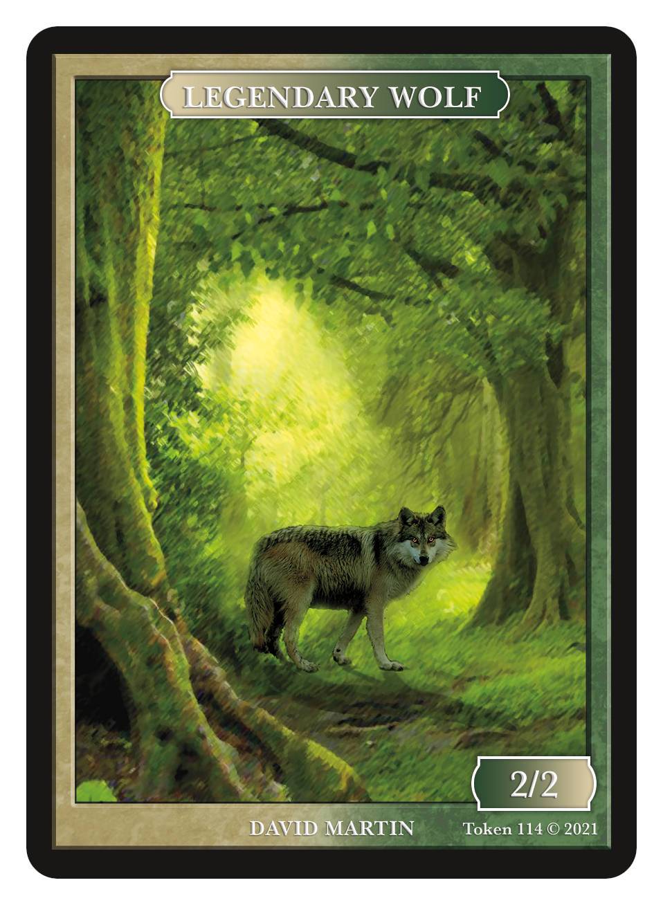 Legendary Wolf Token (2/2) by David Martin - Original Magic Art Legendary Wolf Token (2/2) by David Martin - Original Magic Art