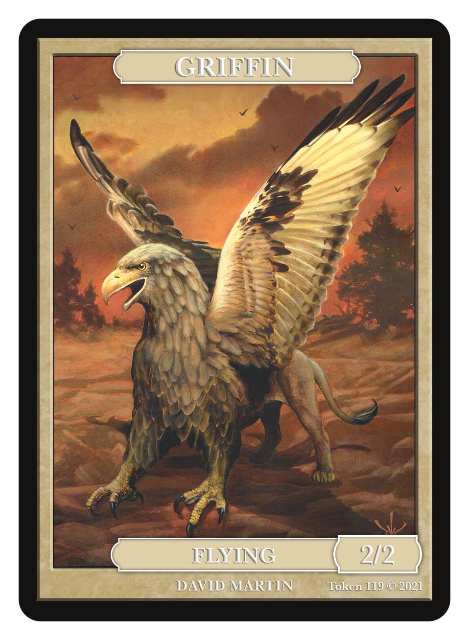 Griffin Token (2/2 - Flying) by David Martin - Original Magic Art Griffin Token (2/2 - Flying) by David Martin - Original Magic Art