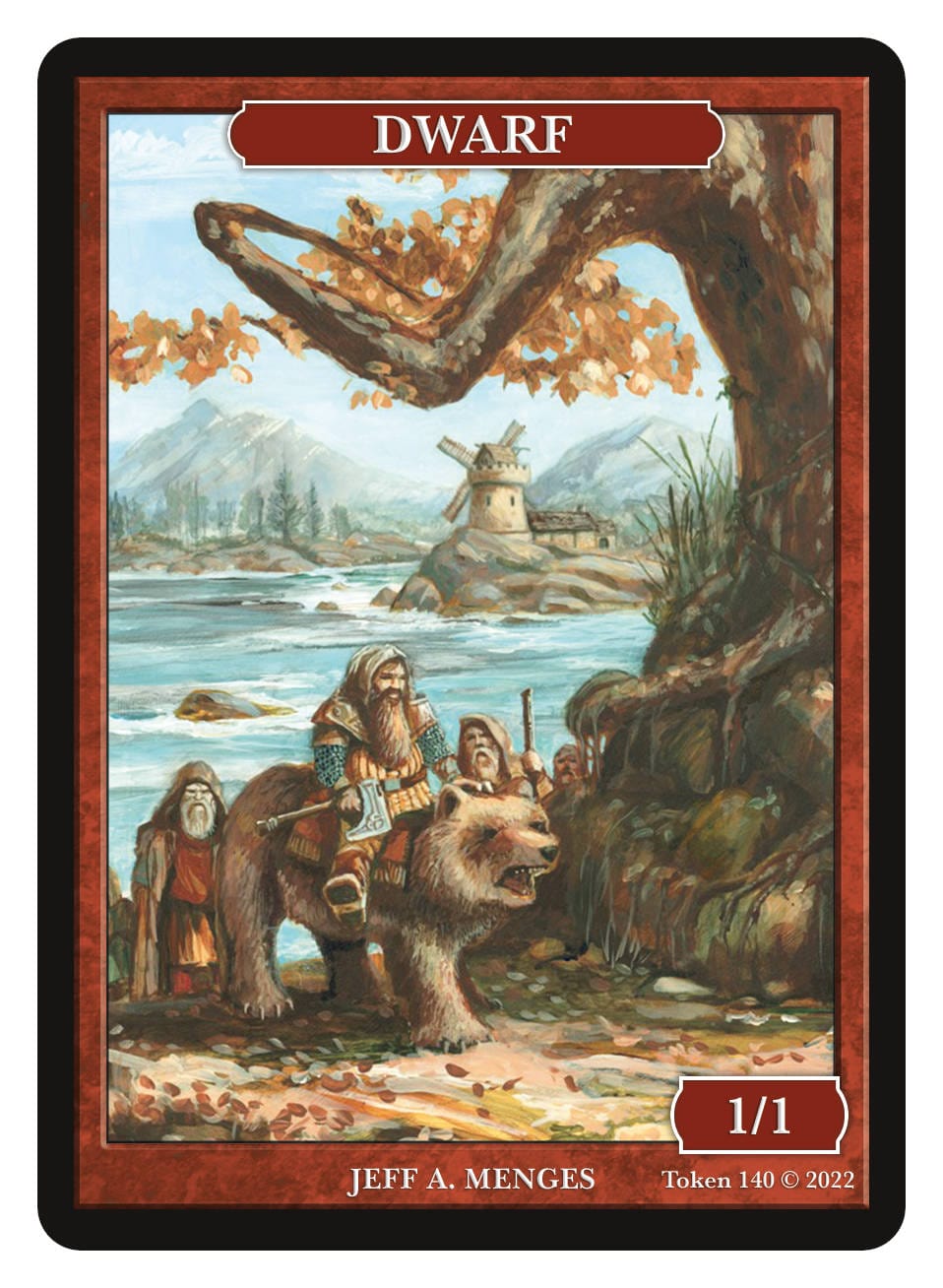 Dwarf Token (1/1) by Jeff A. Menges - Original Magic Art
