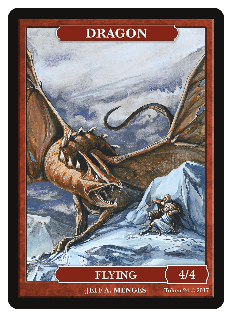 Dragon Token (4/4) by Jeff A. Menges - Original Magic Art Dragon Token (4/4) by Jeff A. Menges - Original Magic Art