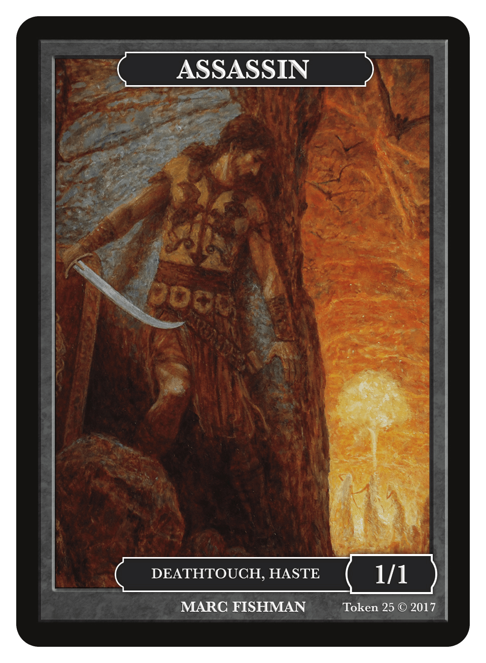 Assassin Token (1/1) by Marc Fishman - Original Magic Art