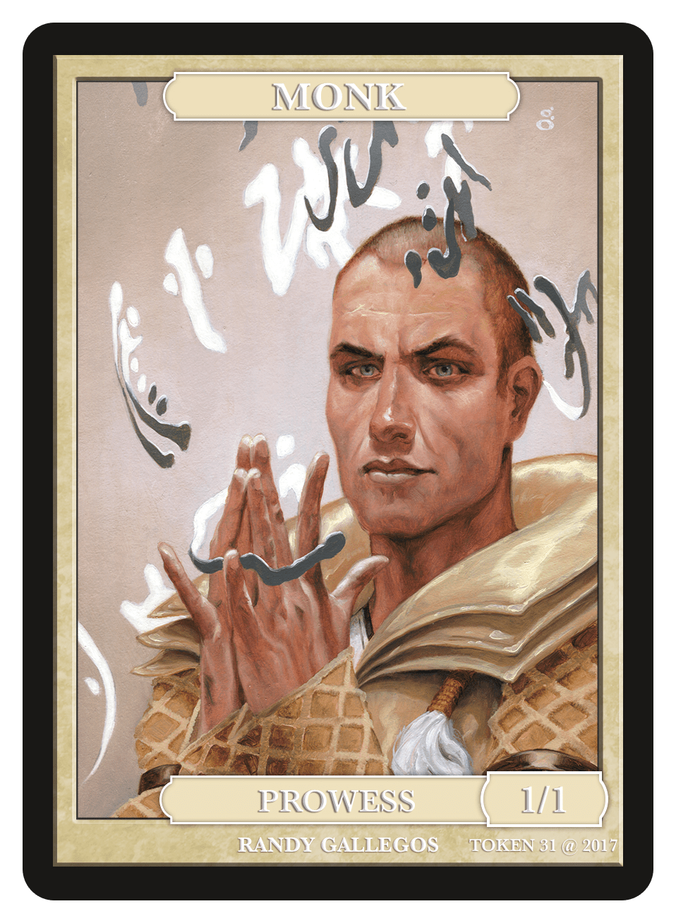 Monk Token (1/1 - Prowess) by Randy Gallegos