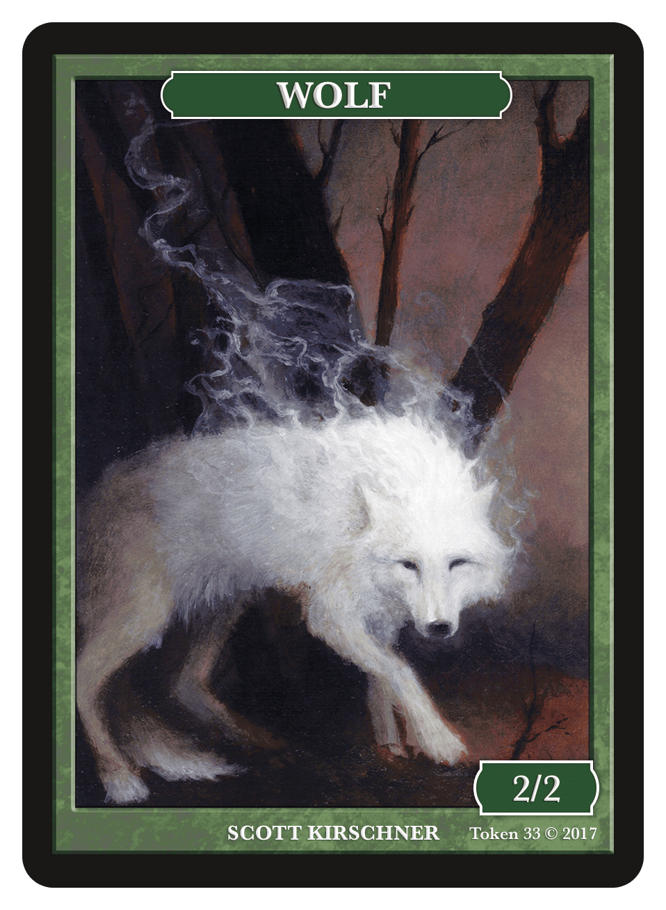 Wolf Token (2/2) by Scott Kirschner - Original Magic Art Wolf Token (2/2) by Scott Kirschner - Original Magic Art