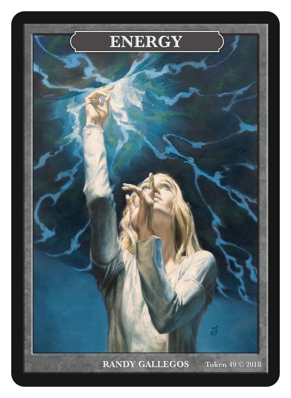 Energy Token by Randy Gallegos - Token - Original Magic Art - Accessories for Magic the Gathering and other card games