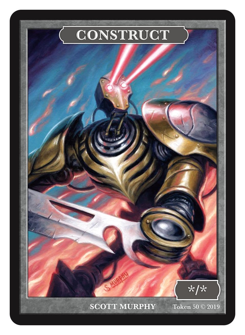 Construct Token (*/*) by Scott Murphy - Token - Original Magic Art - Accessories for Magic the Gathering and other card games