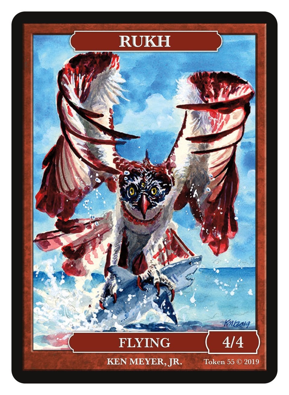 Rukh Token (4/4 - Flying) by Ken Meyer Jr. - Token - Original Magic Art - Accessories for Magic the Gathering and other card games