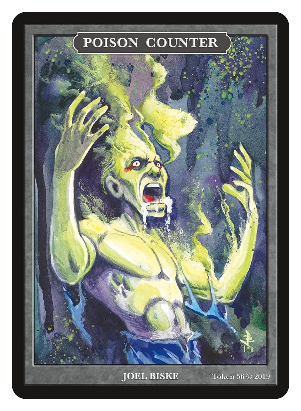 Poison Counter Token by Joel Biske - Original Magic Art Poison Counter Token by Joel Biske - Original Magic Art