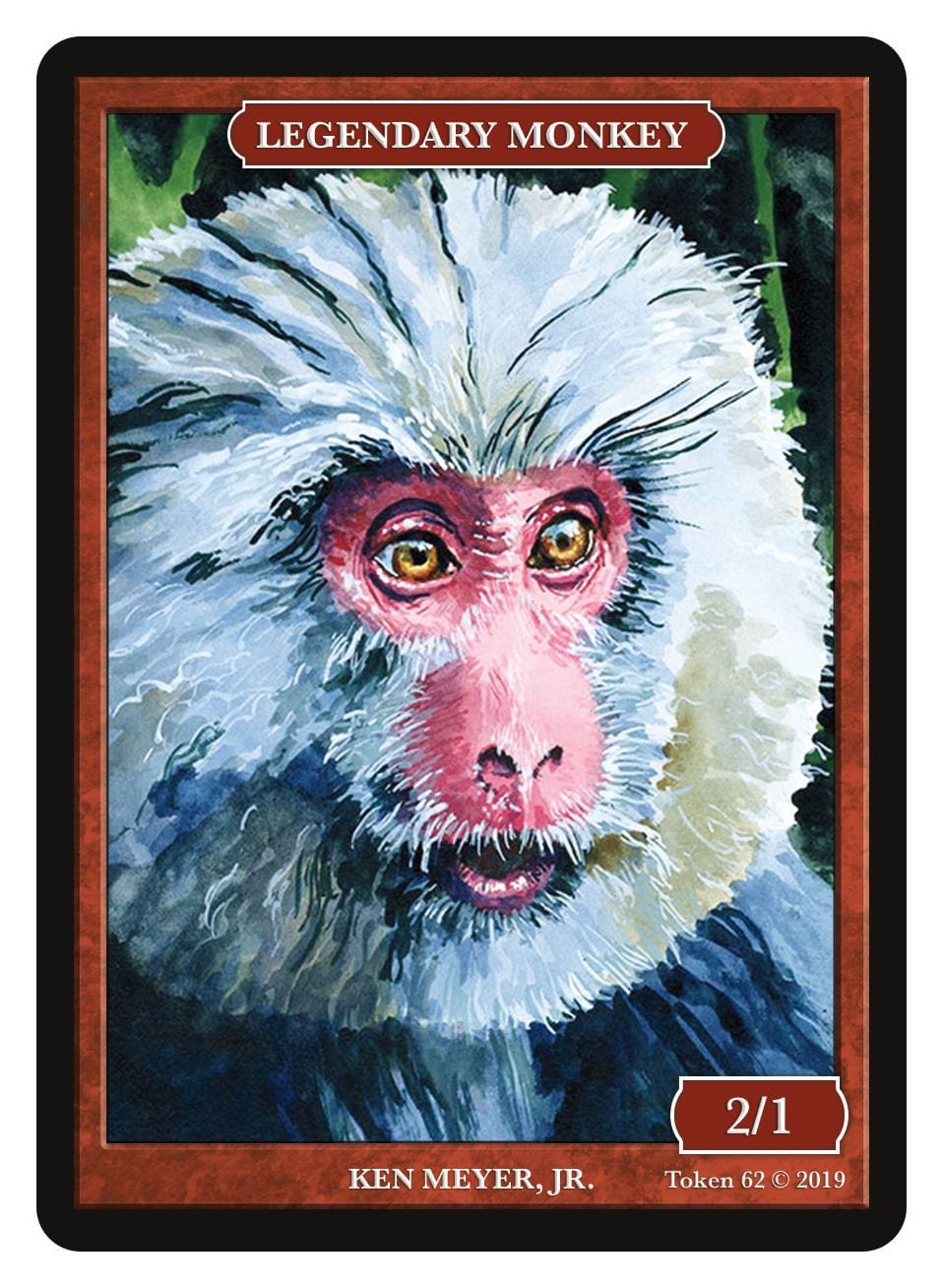 Legendary Monkey Token (2/1) by Ken Meyer Jr. - Token - Original Magic Art - Accessories for Magic the Gathering and other card games