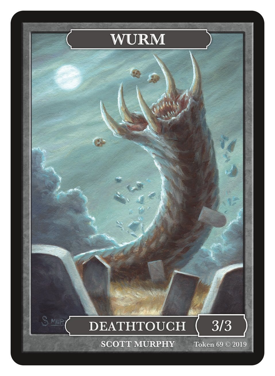 Wurm Token (3/3 - Deathtouch) by Scott Murphy - Original Magic Art Wurm Token (3/3 - Deathtouch) by Scott Murphy - Original Magic Art