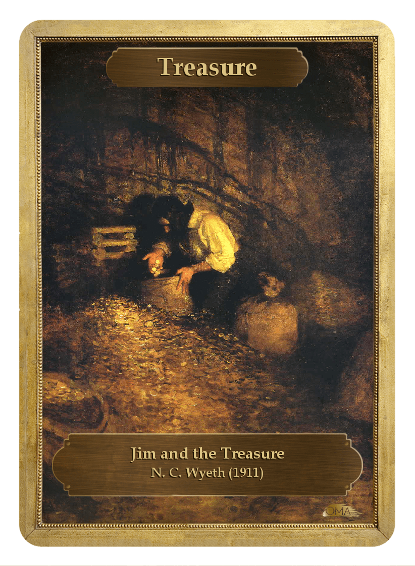 Treasure Counter by N. C. Wyeth - Token - Original Magic Art - Accessories for Magic the Gathering and other card games