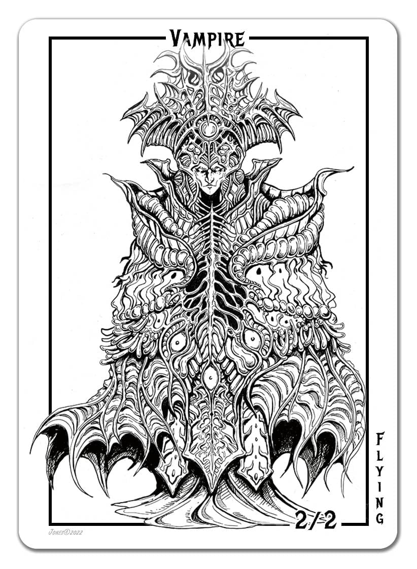 Vampire Token (2/2 - Flying) by Justine Jones - Original Magic Art