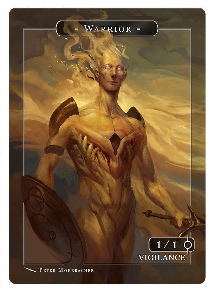 Warrior Token (1/1 - Vigilance) by Peter Mohrbacher