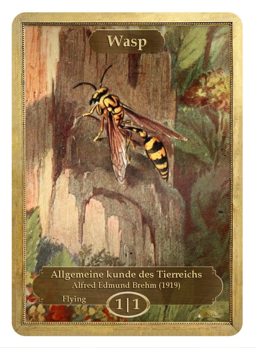 Wasp Token (1/1) by Alfred Edmund Brehm - Token - Original Magic Art - Accessories for Magic the Gathering and other card games