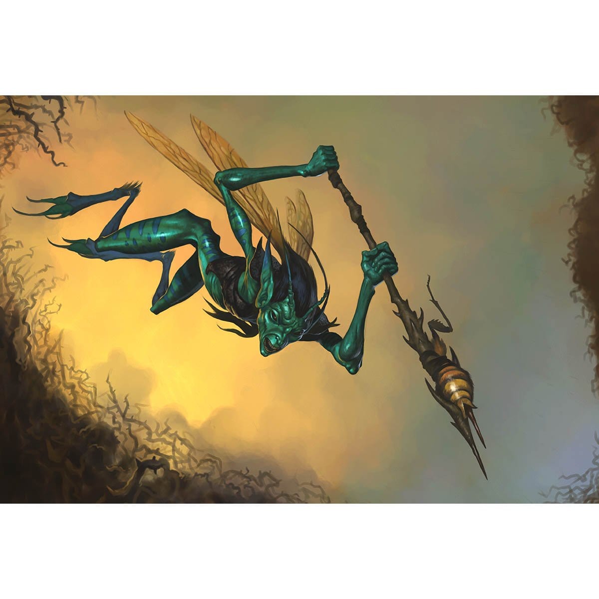 Wasp Lancer Print - Print - Original Magic Art - Accessories for Magic the Gathering and other card games