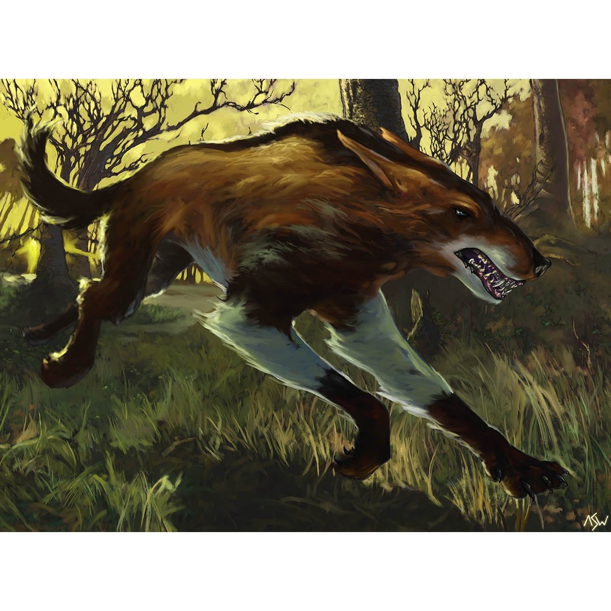 Wild Mongrel Print - Print - Original Magic Art - Accessories for Magic the Gathering and other card games