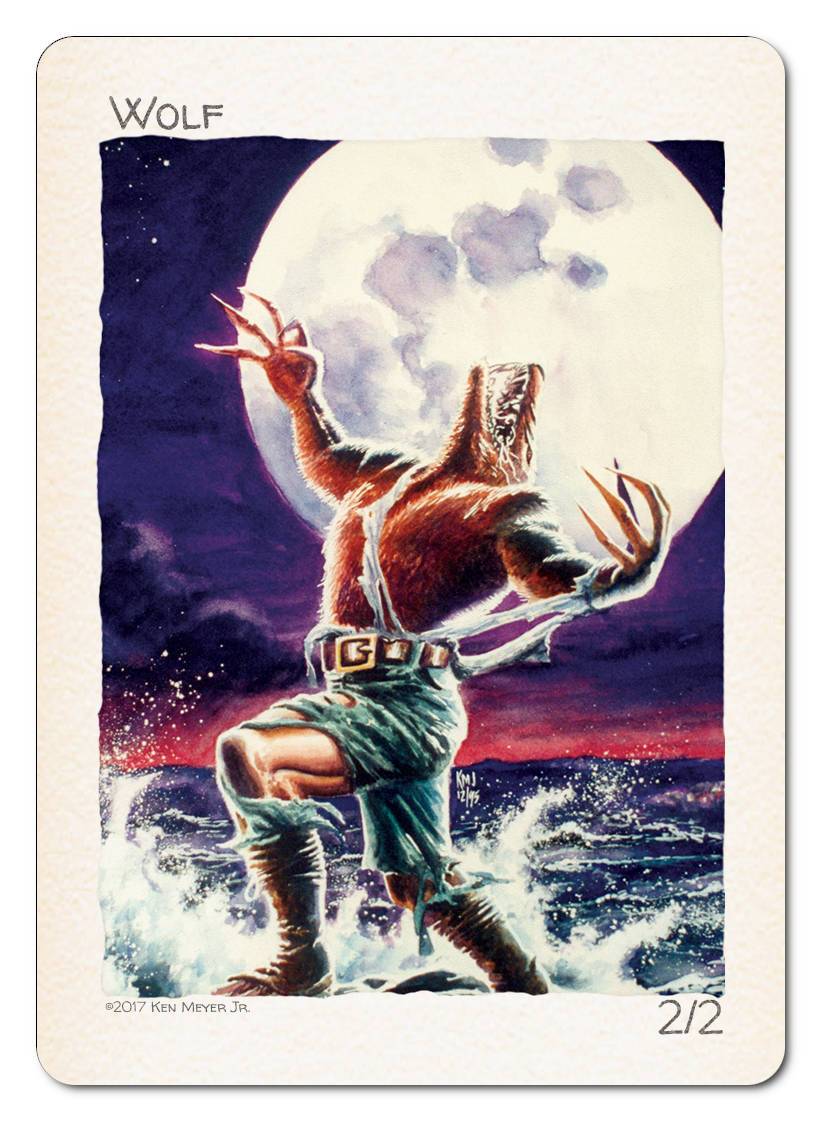 Wolf Token (2/2) by Ken Meyer Jr. - Token - Original Magic Art - Accessories for Magic the Gathering and other card games