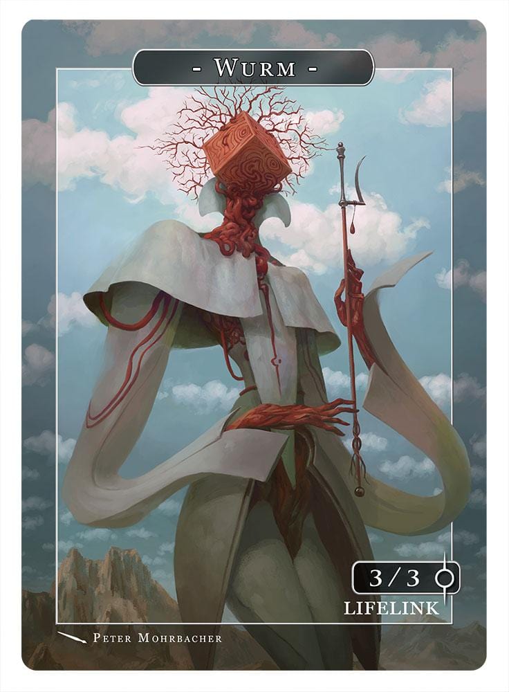 Wurm Token (3/3 - Lifelink) by Peter Mohrbacher