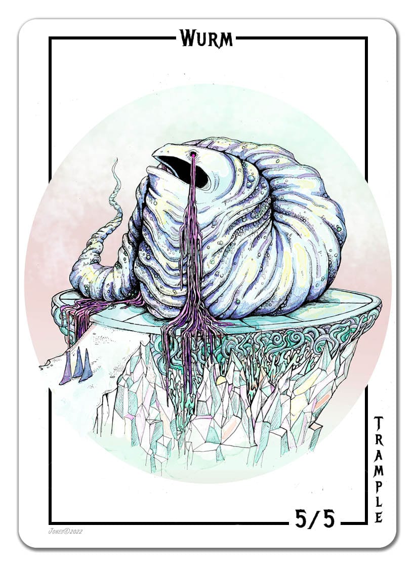 Wurm Token (5/5 - Trample) by Justine Jones - Original Magic Art