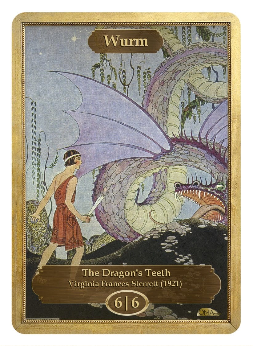 Wurm Token (6/6) by Virginia Frances Sterrett - Token - Original Magic Art - Accessories for Magic the Gathering and other card games