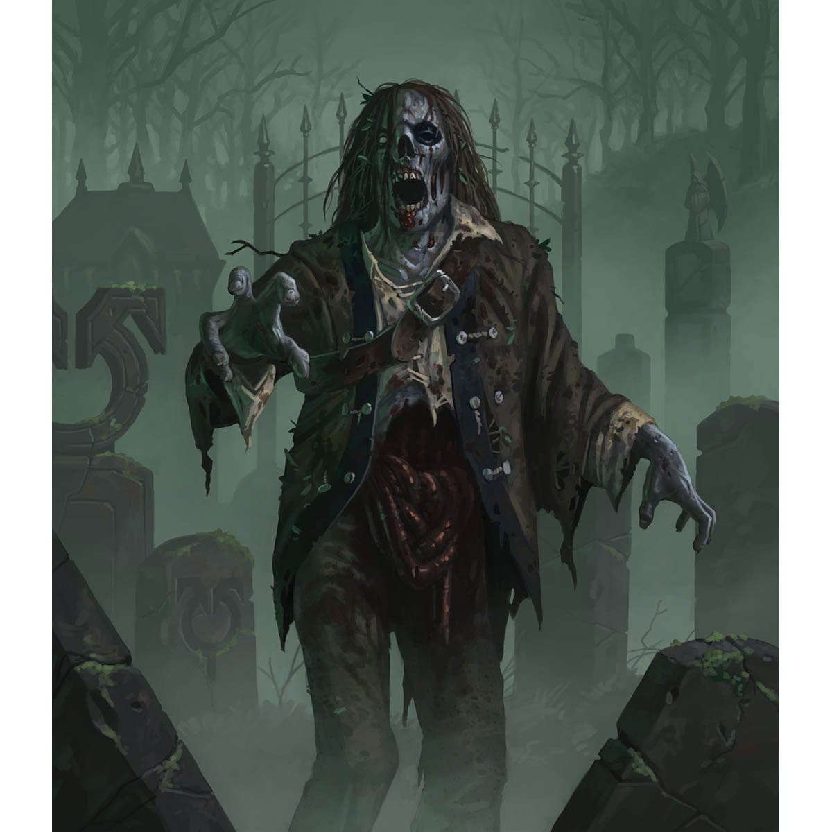 Zombie Token Print - Print - Original Magic Art - Accessories for Magic the Gathering and other card games