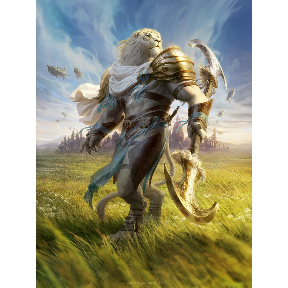 Ajani, Valiant Protector Print - Print - Original Magic Art - Accessories for Magic the Gathering and other card games
