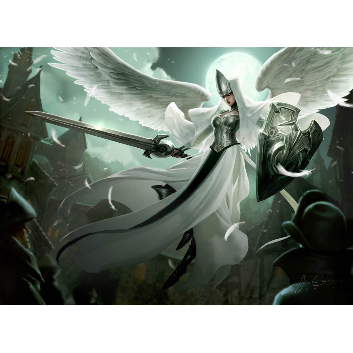 Angelic Overseer Print - Print - Original Magic Art - Accessories for Magic the Gathering and other card games