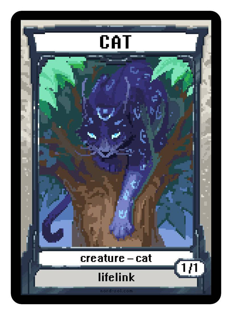 Cat Token (1/1 - Lifelink) by Irina Nordsol - Original Magic Art