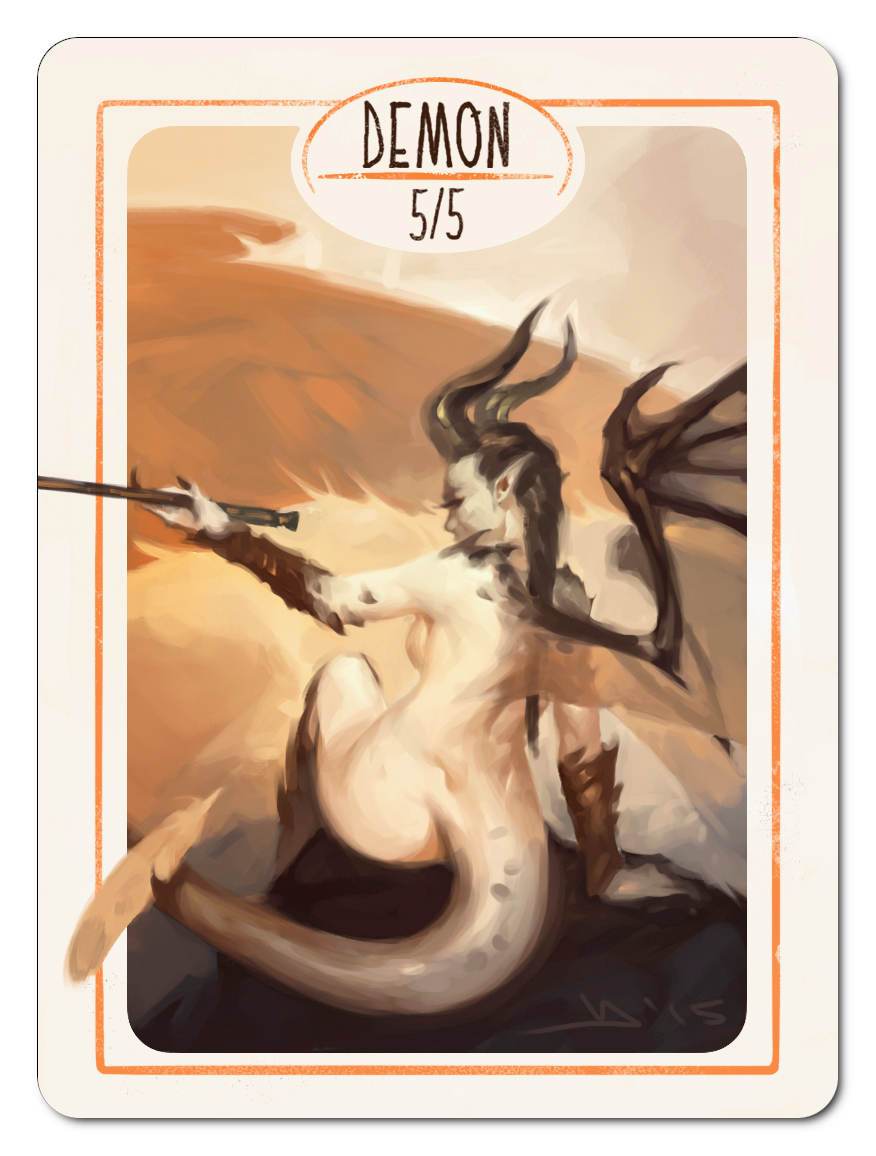 Demon Token (5/5) by Victor Adame Minguez - Token - Original Magic Art - Accessories for Magic the Gathering and other card games