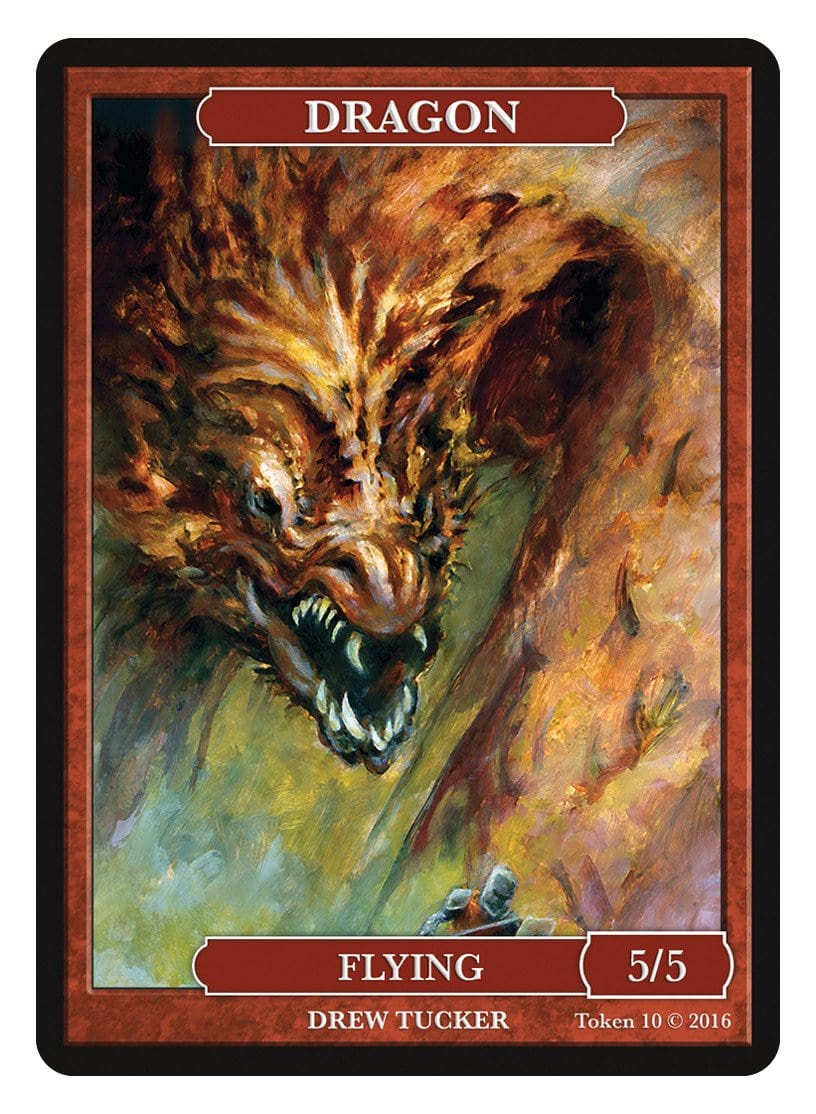 Dragon Token (5/5) by Drew Tucker - Original Magic Art Dragon Token (5/5) by Drew Tucker - Original Magic Art