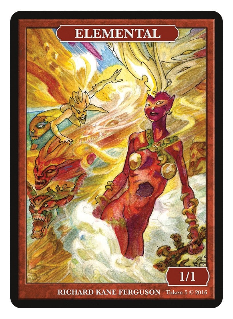 mtg creature token cards Elemental Token (1/1) by Richard Kane Ferguson