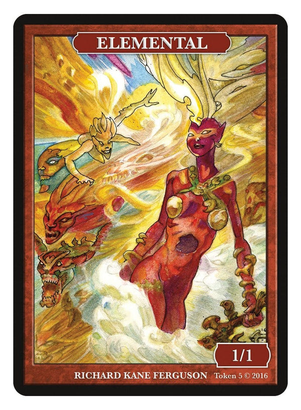Elemental Token (1/1) by Richard Kane Ferguson - Original Magic Art Elemental Token (1/1) by Richard Kane Ferguson - Original Magic Art