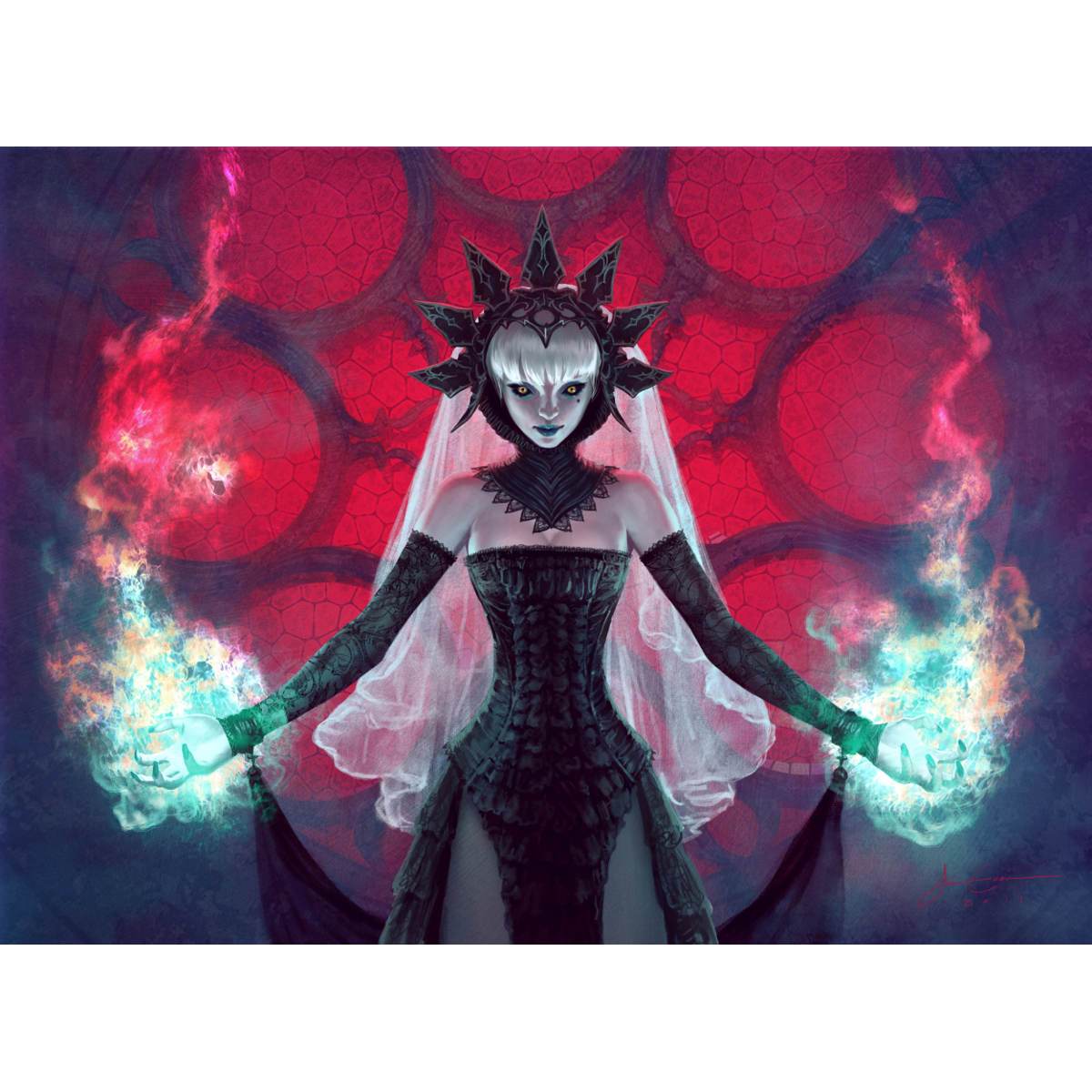 Fires of Undeath Print - Print - Original Magic Art - Accessories for Magic the Gathering and other card games