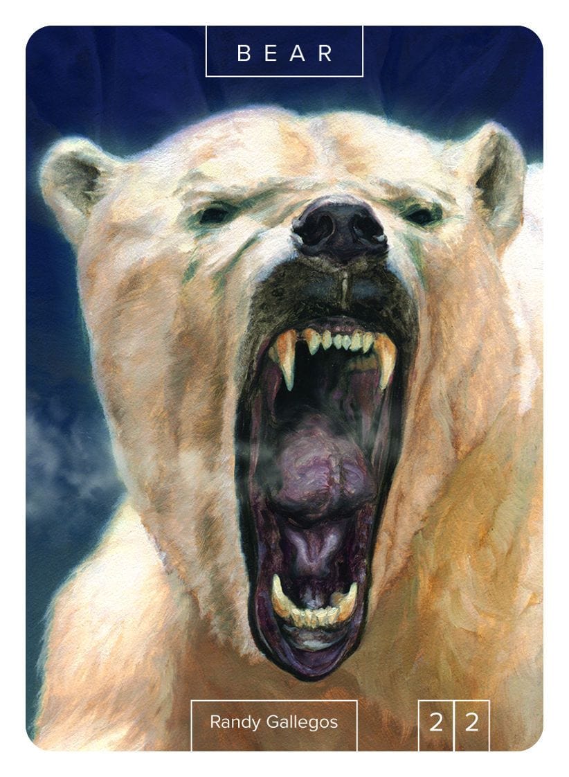 Bear Token (2/2) by Randy Gallegos - Token - Original Magic Art - Accessories for Magic the Gathering and other card games