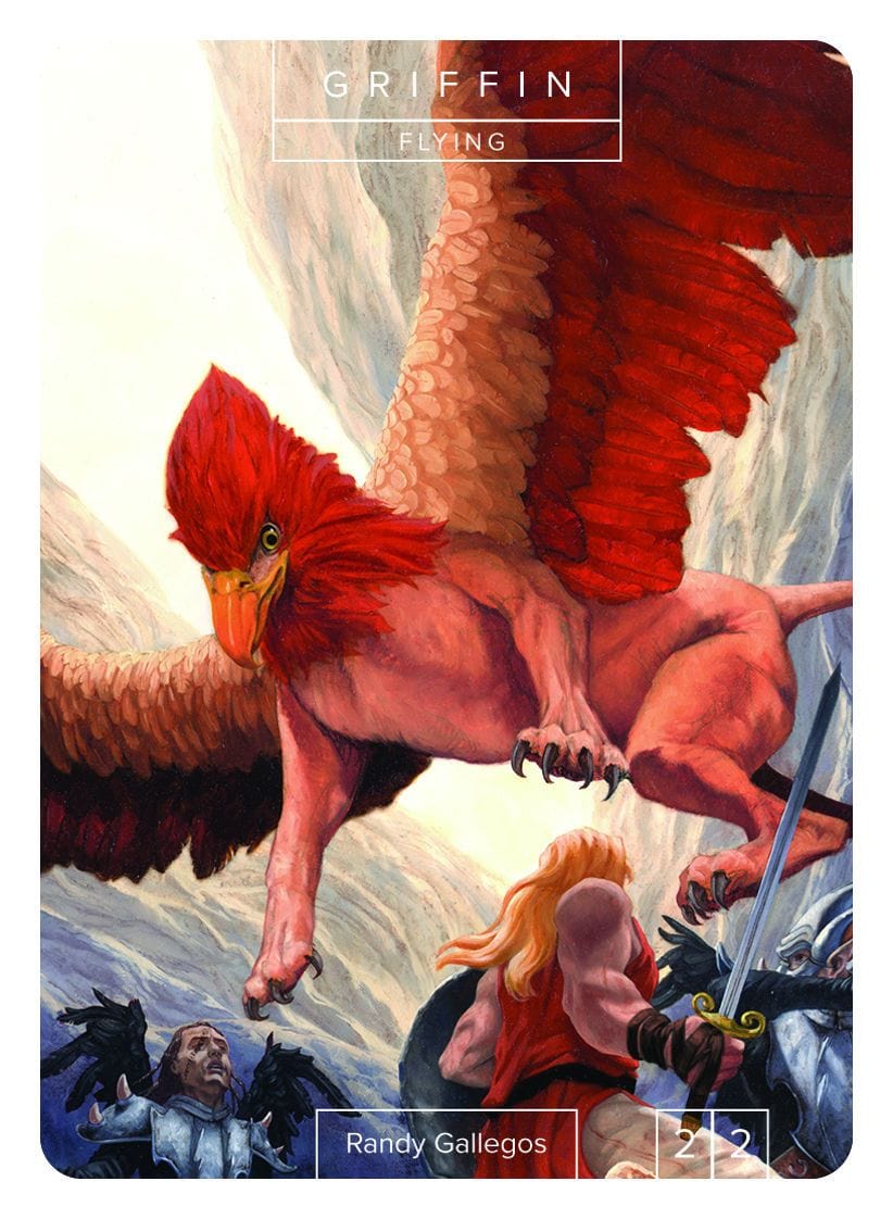 Griffin Token (2/2 - Flying) by Randy Gallegos - Token - Original Magic Art - Accessories for Magic the Gathering and other card games