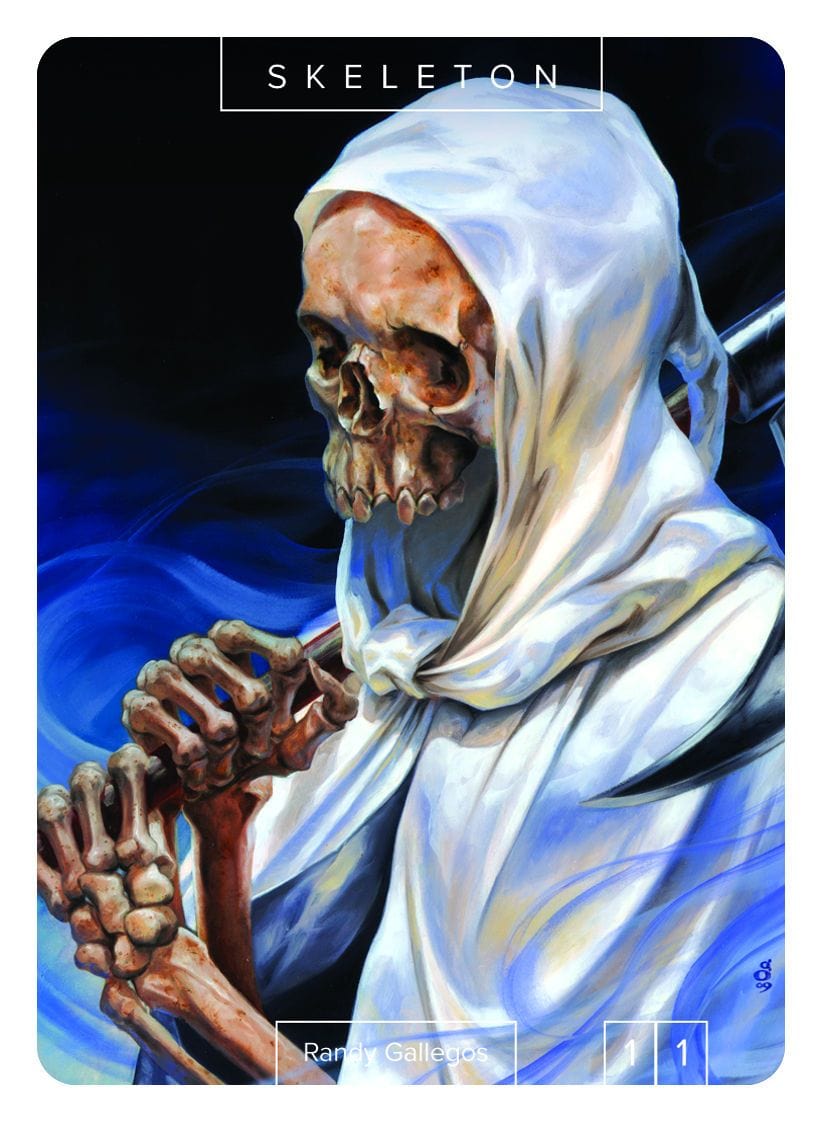 Skeleton Token (1/1) by Randy Gallegos - Token - Original Magic Art - Accessories for Magic the Gathering and other card games