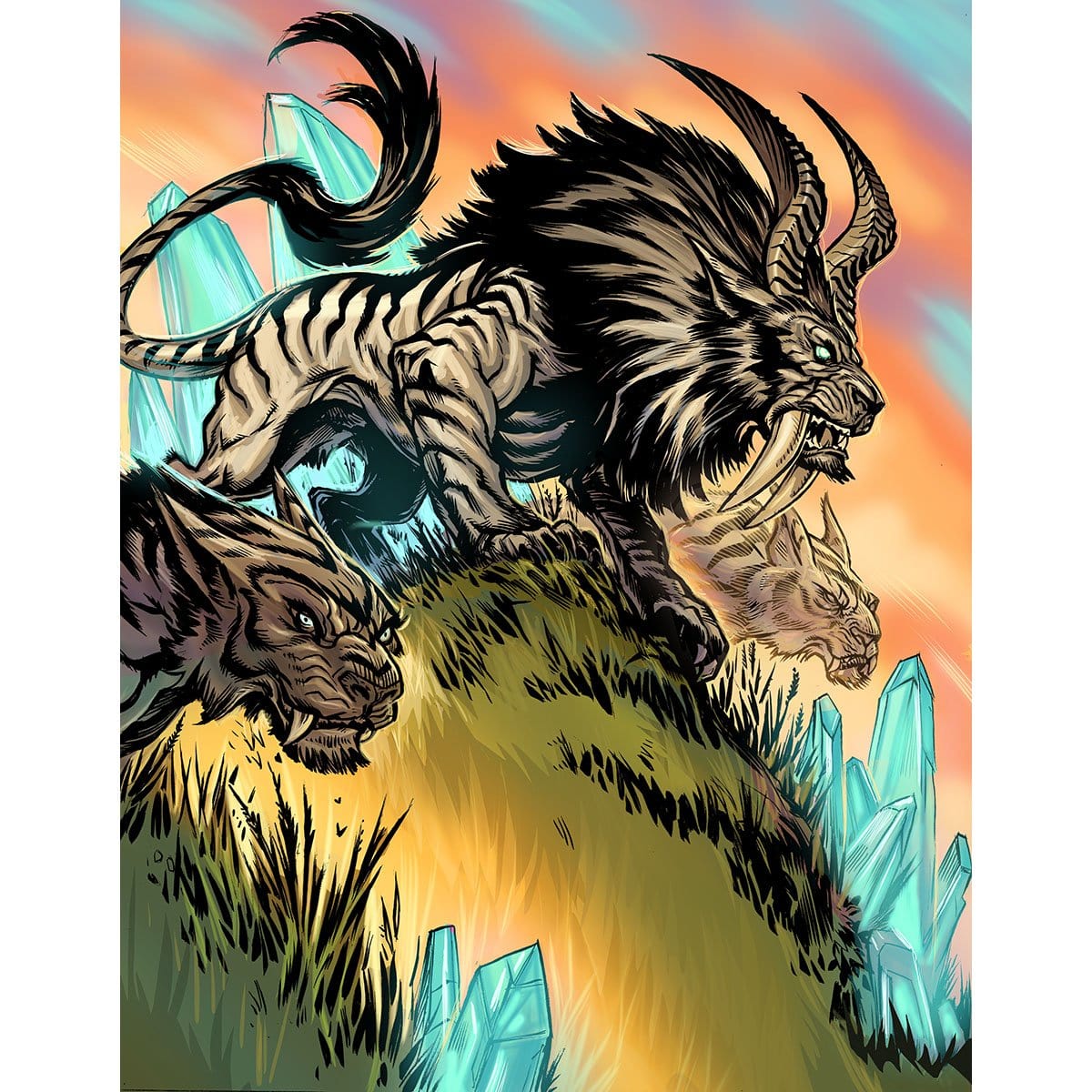 Huntmaster Liger Print - Original Magic Art
