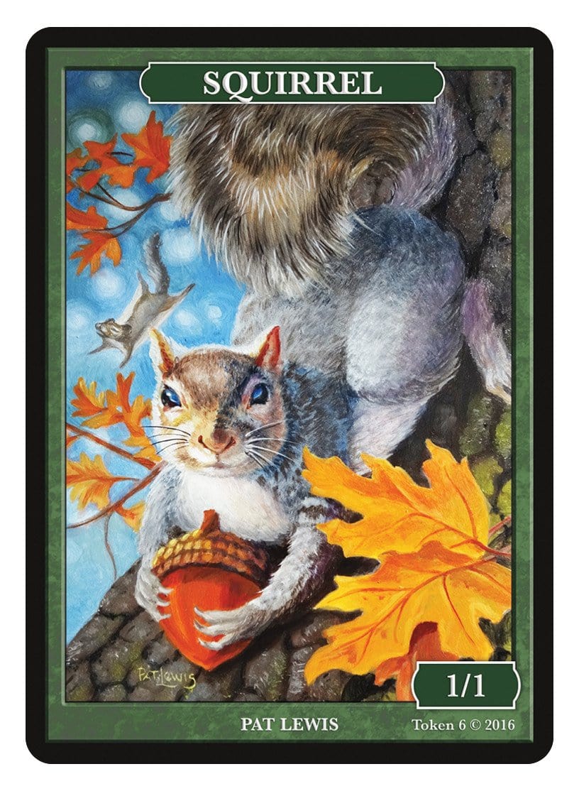 Squirrel Token (1/1) by Pat Lewis - Original Magic Art Squirrel Token (1/1) by Pat Lewis - Original Magic Art