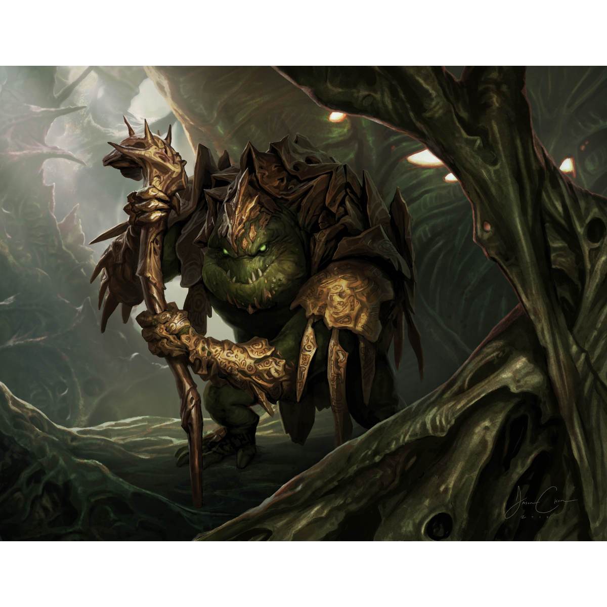 Thrun, the Last Troll Print - Print - Original Magic Art - Accessories for Magic the Gathering and other card games