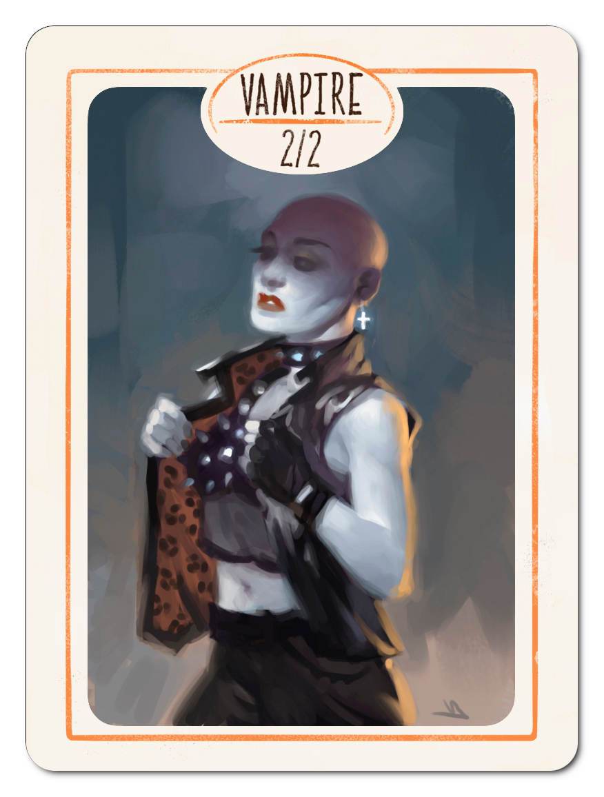 Vampire Token (2/2) by Victor Adame Minguez - Token - Original Magic Art - Accessories for Magic the Gathering and other card games